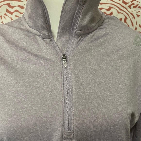 Reebok Ladies Purple Heather Half Zip Long Sleeve Pullover - L- | Color: Purple - Picture 5 of 7